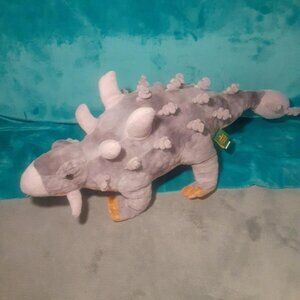 Wild Republic Ankylosaurus  Gray Grey Dinosaur Stuffed Animal Plush 23" LONG Toy